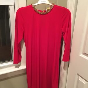 3/4 Sleeve Red Dress - Calvin Klein